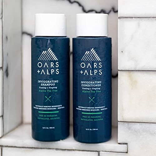 Oars + Alps Men's Shampoo - Soothes Scalp, Hydrates Hair with Witch Hazel & Tea Tree Oil - 12 Fl Oz