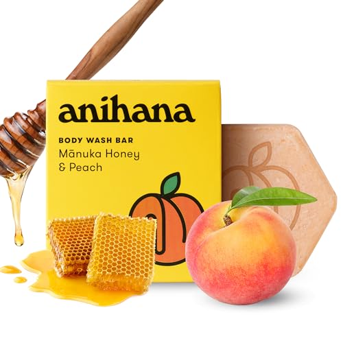 ANIHANA Body Wash Bar - Hydrating Coconut Oil & Manuka Honey, Gentle Care - 2.8 Oz