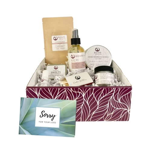 Roam Homegrown Sympathy Gift Set - 7 Handmade Spa Essentials with Lavender - Gift Box