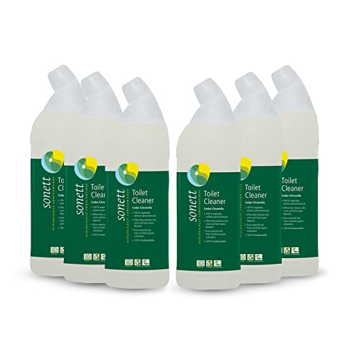 Sonett Toilet Cleaner - Removes Dirt & Hard Water, Pure Essential Oils - 25fl oz, Pack of 6