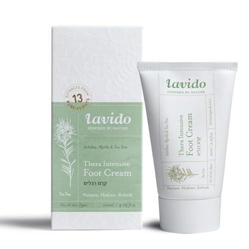 Lavido Natural Foot Cream - Hydrates, Deodorizes, Nourishes Dry Skin - 4 oz