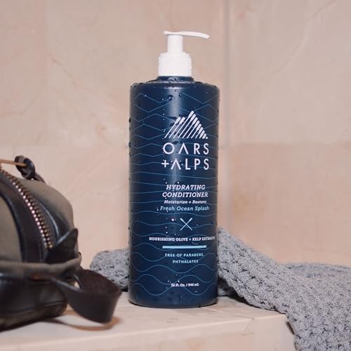 Oars + Alps Men's Conditioner - Deep Hydration, Kelp & Algae Extracts, Fresh Ocean Splash - 32 Fl Oz