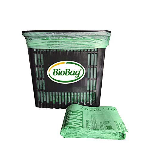 BioBag Compost Bag - 100% Certified Compostable, Fits Kitchen Bins - 2.6 Gallon, 100 Count