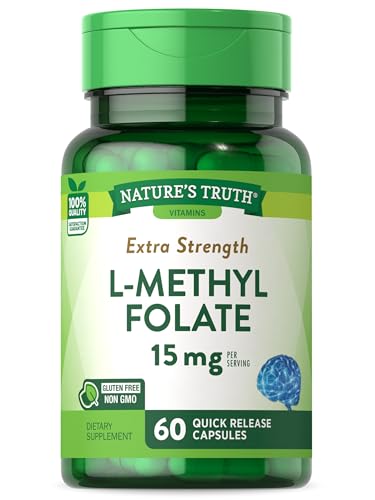 Nature's Truth L-Methylfolate 15mg - Optimal Absorption, Non-GMO, Gluten Free - 60 Capsules