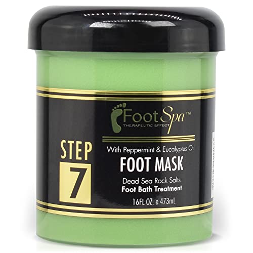 FOOT SPA Cream Mask - Hydrating Foot Care with Peppermint & Eucalyptus Oil - 16oz