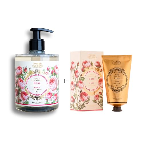 Panier des Sens Hand Care Set - Nourishing Hand Soap & Cream with Coconut Oil, 97% Natural