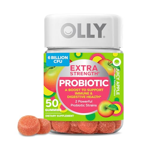 OLLY Probiotic Chewable Gummies - Digestive Support, Immune Health, Naturally Tasty - 60 Count