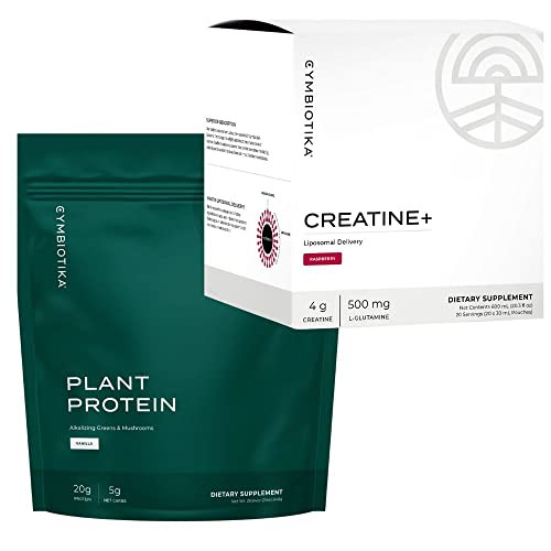 CYMBIOTIKA Creatine+ & Plant Protein Bundle - Boost Energy, Recovery & Muscle Health - 1lb