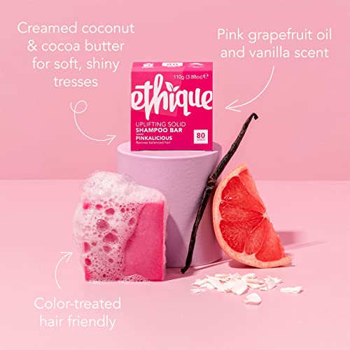 Ethique Pinkalicious Shampoo Bar - Uplifting Coconut & Grapefruit, Vegan & Cruelty-Free - 3.88oz