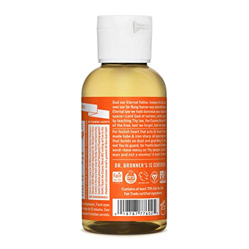 Dr. Bronner's Pure-Castile Liquid Soap - Organic Oils, Vegan, Multipurpose, 2oz