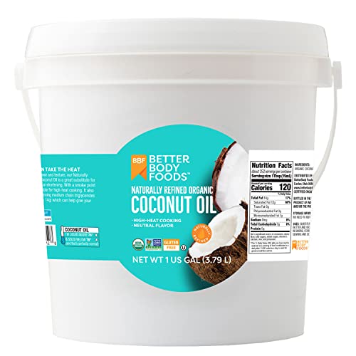 BetterBody Foods Organic Coconut Oil - Boosts Energy, Non-GMO, Gluten-Free - 1 Gallon