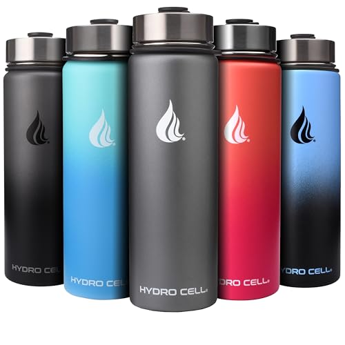 HYDRO CELL Stainless Steel Water Bottle - Leakproof, BPA-Free, Keeps Drinks Cold/Hot - 24oz