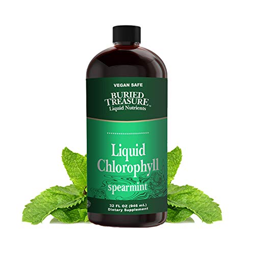 Buried Treasure Liquid Chlorophyll - Digestive Support, Natural Body Deodorant, 32oz Spearmint