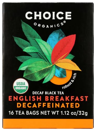 Choice Organics Organic Decaffeinated English Breakfast Tea - Fair Trade, Compostable - 96 Bags