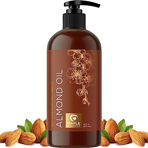 Maple Holistics Body Oil - Nourishing Sweet Almond Oil for Skin & Hair Care - 16oz