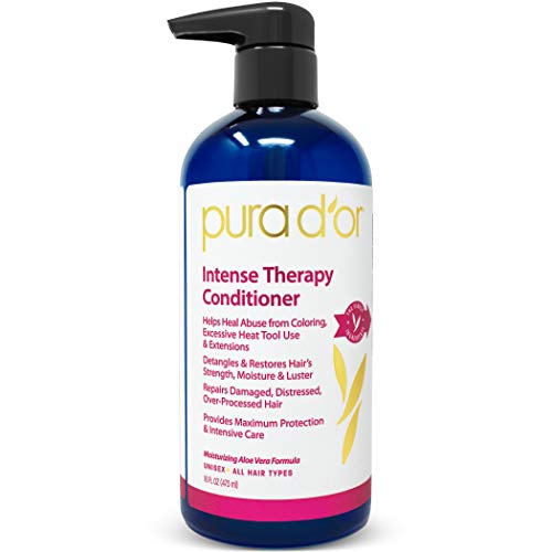 PURA D'OR Intense Therapy Conditioner - Repairs Over-Processed Hair, Nourishing Oils - 16oz