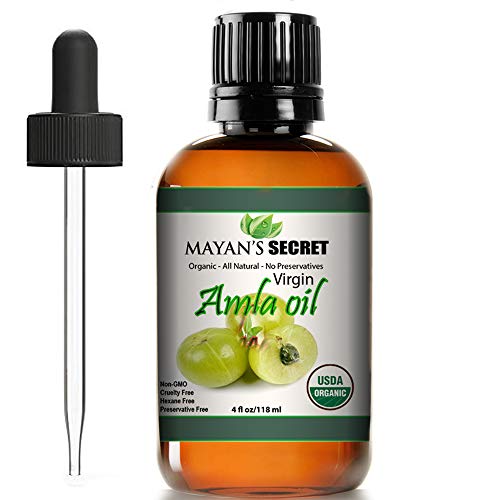 Mayan's Secret Amla Hair Oil - Promotes Growth, Moisturizes Scalp, 4oz Cold Pressed Organic