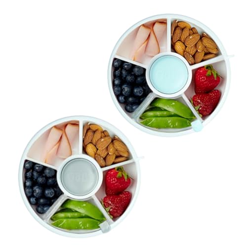 GoBe Kids Snack Spinner - 5 Compartment Container, BPA-Free, Dishwasher Safe - 6.5in