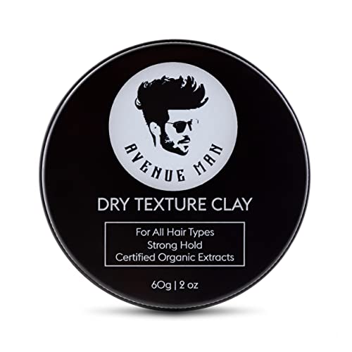 Avenue Man Texture Hair Clay - Superior Hold with Organic Extracts, Paraben-Free - 3 oz