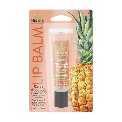 Hempz Lip Balm - Hydrating with SPF 15, Shea Butter & Hemp Seed Oil, Sweet Pineapple - .44 oz