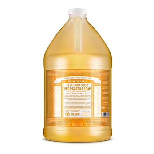 Dr. Bronner's Liquid Soap - Organic, Vegan, 18-in-1 Uses, Non-GMO, 1 Gallon Citrus