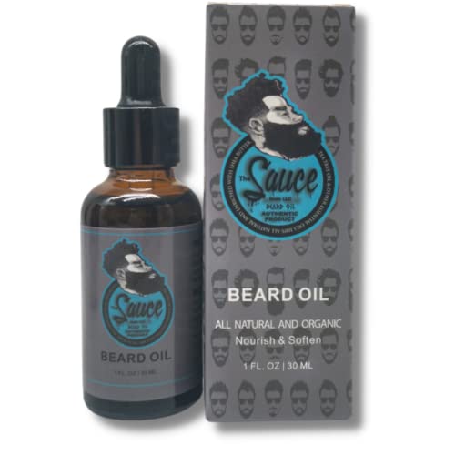 Sauce Authentic Beard Oil (Grizzly) - Soften & Condition with Jojoba & Argan Oil - 4 Scents