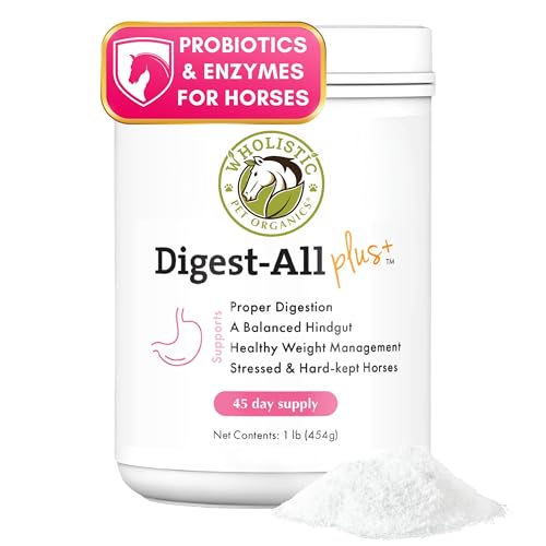 Wholistic Pet Organics Horse Probiotic Powder - Supports Gut Health, 100% Organic - 1 Lb