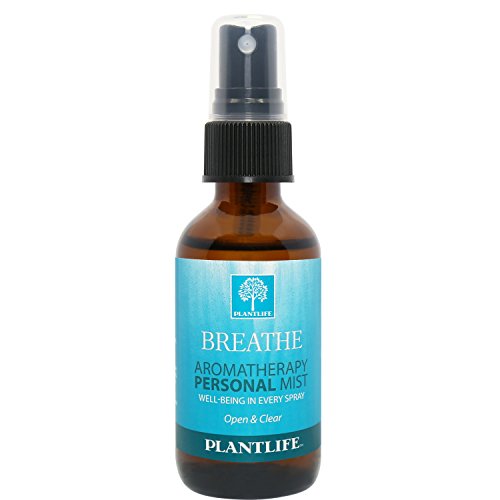 Plantlife Breathe Mist - 100% Pure Essential Oils for Relaxation, 2oz Travel Spray