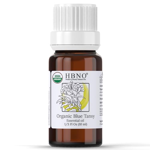 HBNO Organic Blue Tansy Essential Oil - Soothing Aroma, Versatile for DIY & Aromatherapy - 10ml