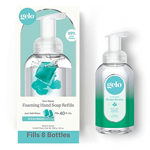 Gelo Foaming Hand Soap Refill - Nourishing & Gentle Clean, Biodegradable - 80oz with Reusable Bottle