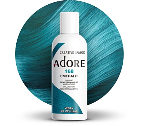 Adore Semi-Permanent Hair Color - Vibrant Emerald, Vegan, Cruelty-Free - 4 Fl Oz