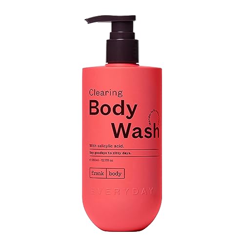 frank body Clearing Body Wash - Salicylic Acid Acne Treatment, Vegan & Cruelty Free - 360mL