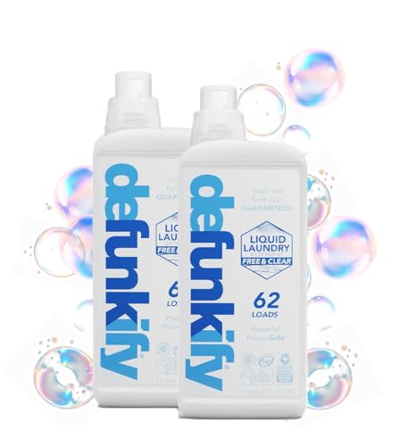 Defunkify Liquid Laundry Detergent - Odor & Stain Remover, EPA Approved, 87% Bio-Based - 124 Loads