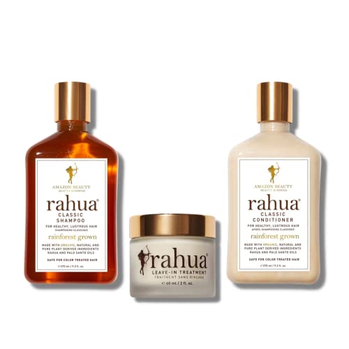 Rahua Hair Care Set - Nourishing Shampoo & Conditioner with Leave-In Treatment, 100% Plant-Powered