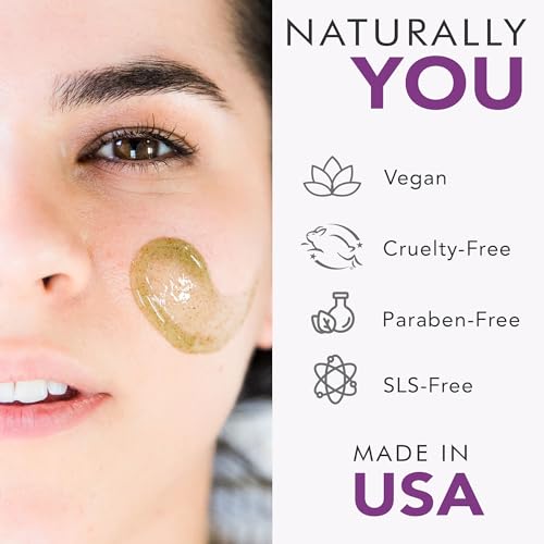 Natural Face Scrub - Deep Cleansing, Removes Dead Skin, USA Made with Organic Ingredients - 4oz