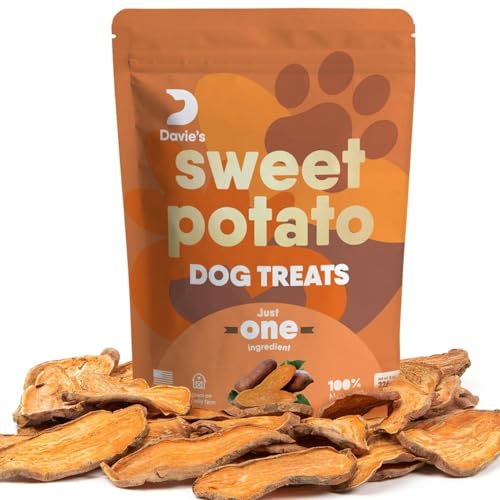 Davie's Sweet Potato Dog Treats - Natural, Low-Fat, Grain-Free, Rich in Vitamins - 1 lb Bag