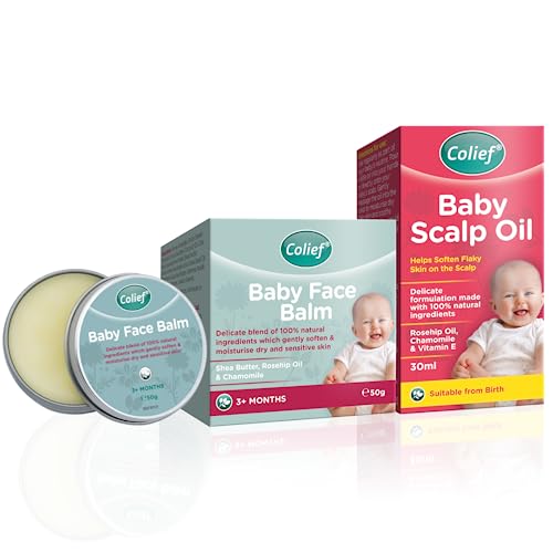 Colief Baby Skin Care Bundle - Nourishes & Moisturizes, Natural Ingredients - Scalp Oil & Face Balm