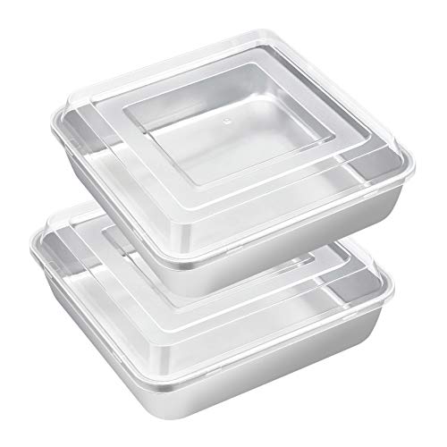 E-far Stainless Steel Baking Pan Set - Non-toxic, Easy Clean, Multi-Purpose for Baking - 8x8 Inch