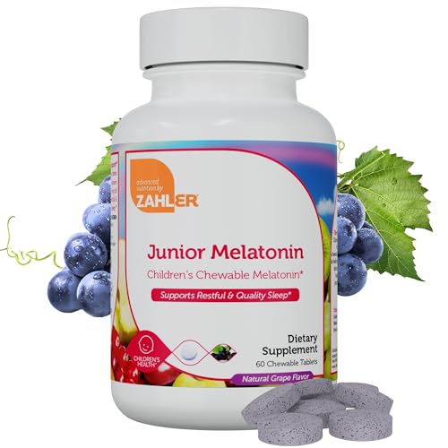 Zahler Children's Melatonin Sleep Supplement - Non-Habit Forming, Kosher, Grape Flavor - 60 Tablets