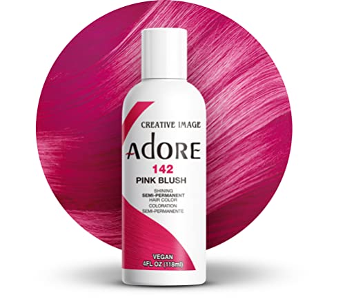 Adore Semi-Permanent Hair Color - Vibrant Pink Blush, Vegan & Cruelty-Free - 4 Fl Oz