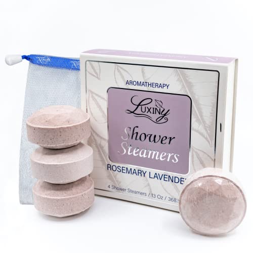 Luxiny Shower Steamer Gift Set - Natural Stress Relief, Premium Essential Oils - 4 XL Tablets