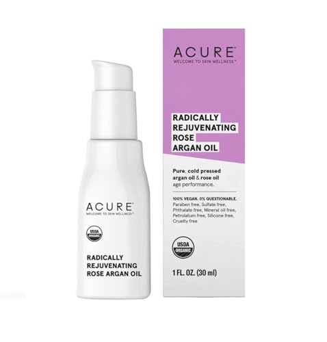 ACURE Radically Rejuvenating Rose Argan Oil - Nourishing Serum for Face, Hair & Body - 1 Fl Oz