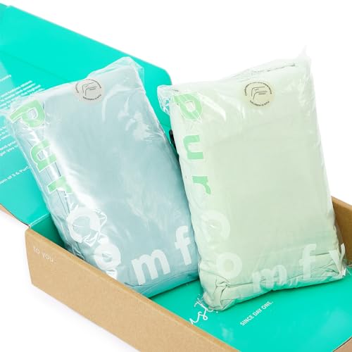 PurComfy Crib Sheet - Soft Bamboo Viscose, Hypoallergenic, Breathable - 5'' Deep Pocket, 2-Pack