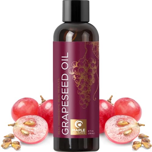 Maple Holistics Grapeseed Body Oil - Hydrating, Anti-Aging, Natural Vitamin E - 4oz