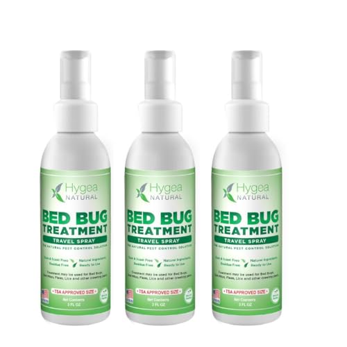 Hygea Natural Pest Control Spray - Child & Pet Safe, Stain-Free, TSA Approved - 3 oz Bottles