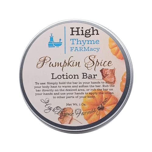 High Thyme FARMacy Pumpkin Spice Lotion Bar - Moisturizing, Waterless, Gentle Ingredients - 1.5oz