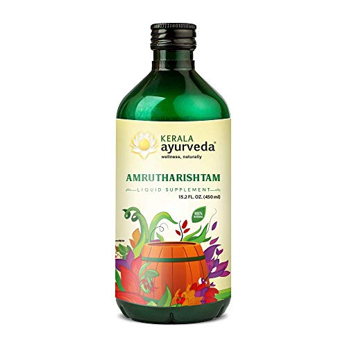 Kerala Ayurveda Amrutharishtam - Balances Tridoshas, Supports Digestion, 100% Herbal - 15.2 Fl Oz