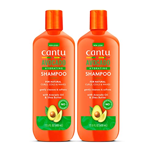 Cantu Shampoo - Hydrating Avocado & Shea Butter, Moisturizes & Reduces Frizz - 13.5oz (Pack of 2)