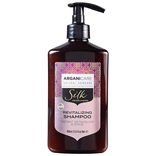 Arganicare Organic Silk Hydrating Shampoo - Nourishing Detangler for Curly & Frizzy Hair - 13.5oz