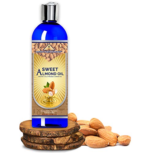 Ancient Health Remedies Sweet Almond Carrier Oil - Nourishing for Skin & Hair, Non-GMO - 16oz